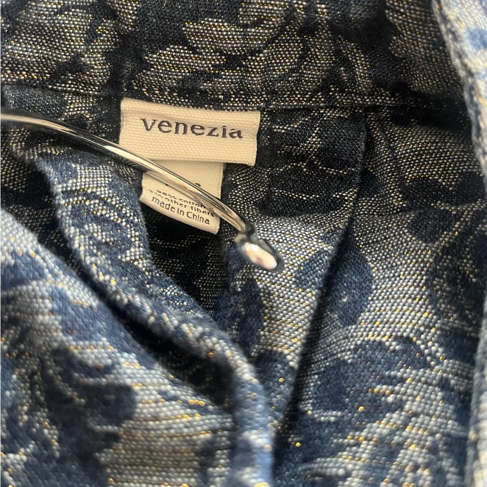 Vintage denim jacquard print jacket - Picture 6 of 7